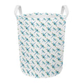 Watercolor Dragonfly Pattern Print Round Laundry Basket