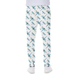 Watercolor Dragonfly Pattern Print Scuba Joggers