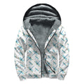 Watercolor Dragonfly Pattern Print Sherpa Lined Zip Up Hoodie