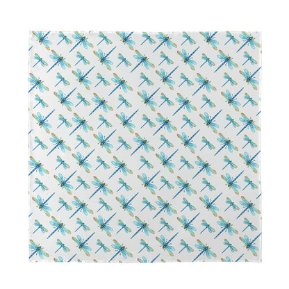 Watercolor Dragonfly Pattern Print Silk Bandana
