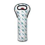 Watercolor Dragonfly Pattern Print Single Neoprene Wine Tote