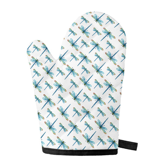 Watercolor Dragonfly Pattern Print Single Oven Mitt