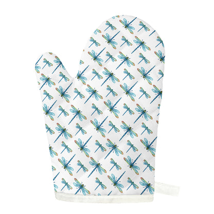 Watercolor Dragonfly Pattern Print Single Oven Mitt