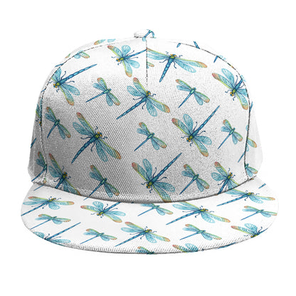 Watercolor Dragonfly Pattern Print Snapback Cap