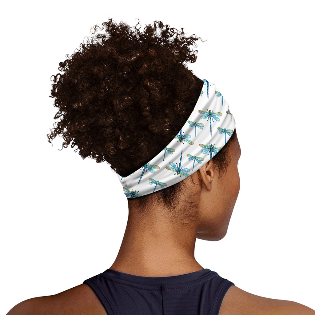 Watercolor Dragonfly Pattern Print Sports Headband