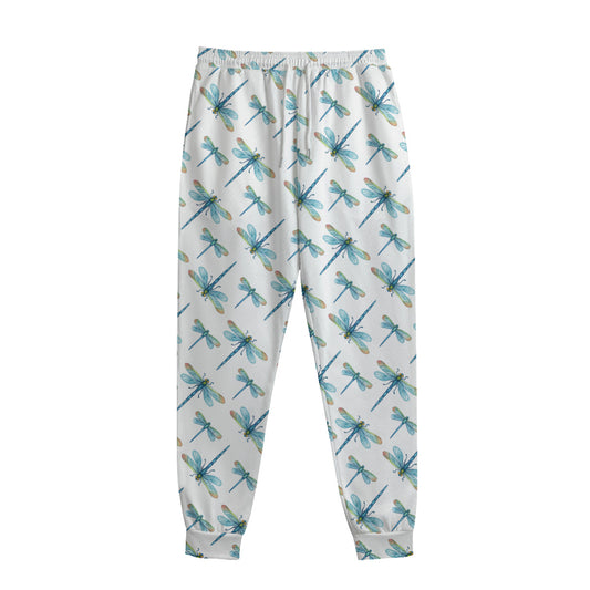 Watercolor Dragonfly Pattern Print Sweatpants