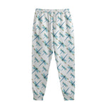 Watercolor Dragonfly Pattern Print Sweatpants