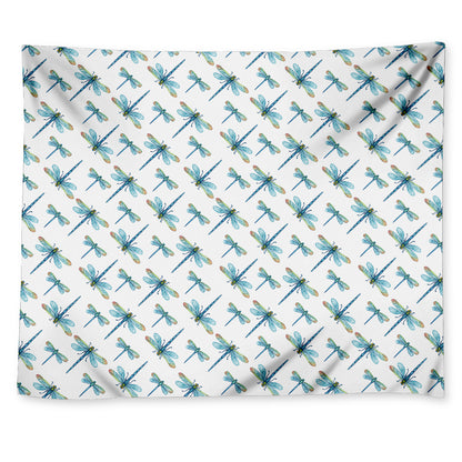 Watercolor Dragonfly Pattern Print Tapestry