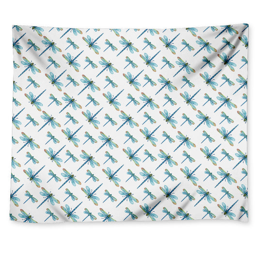 Watercolor Dragonfly Pattern Print Tapestry