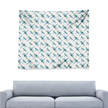 Watercolor Dragonfly Pattern Print Tapestry