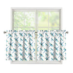 Watercolor Dragonfly Pattern Print Tier Curtains