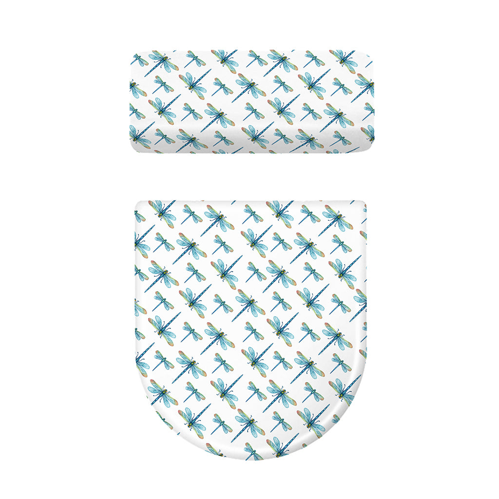 Watercolor Dragonfly Pattern Print Toilet Lid And Tank Cover Set
