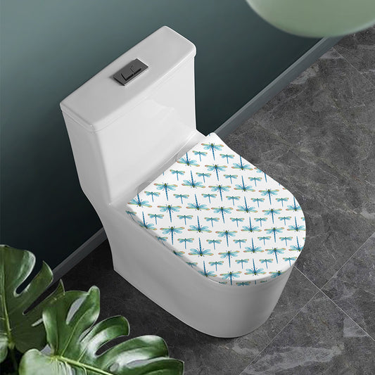 Watercolor Dragonfly Pattern Print Toilet Lid Cover