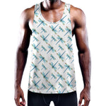 Watercolor Dragonfly Pattern Print Training Tank Top