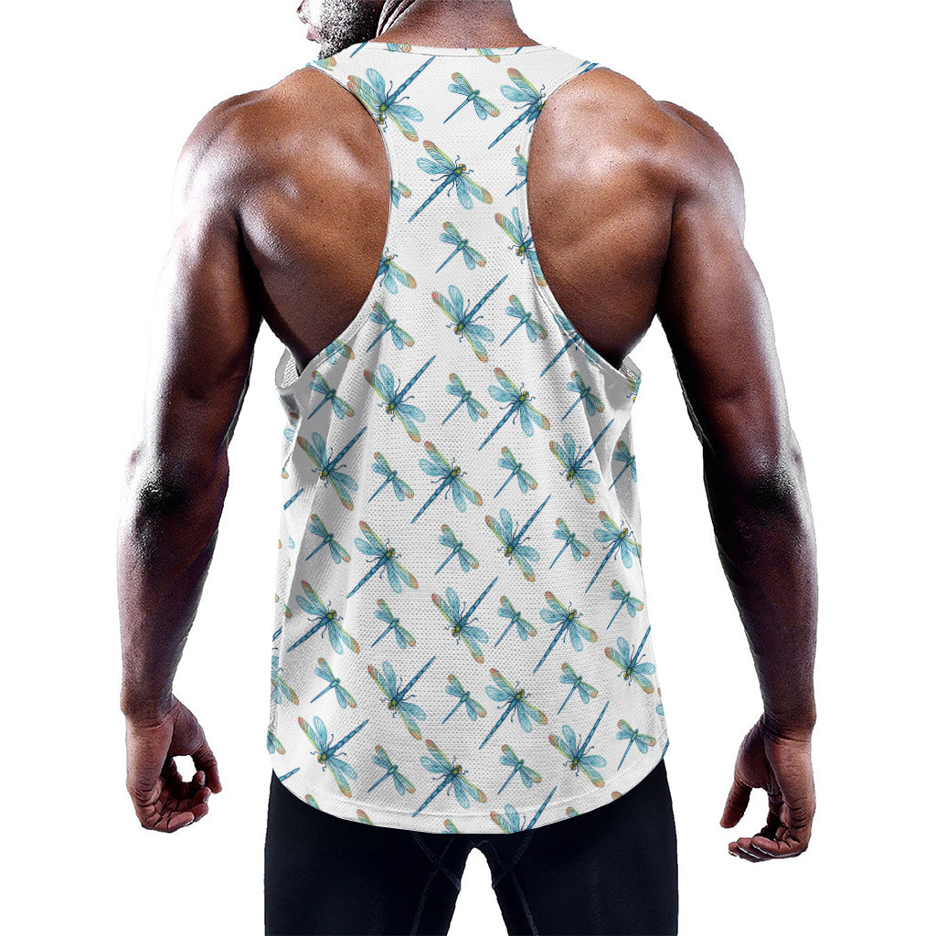 Watercolor Dragonfly Pattern Print Training Tank Top