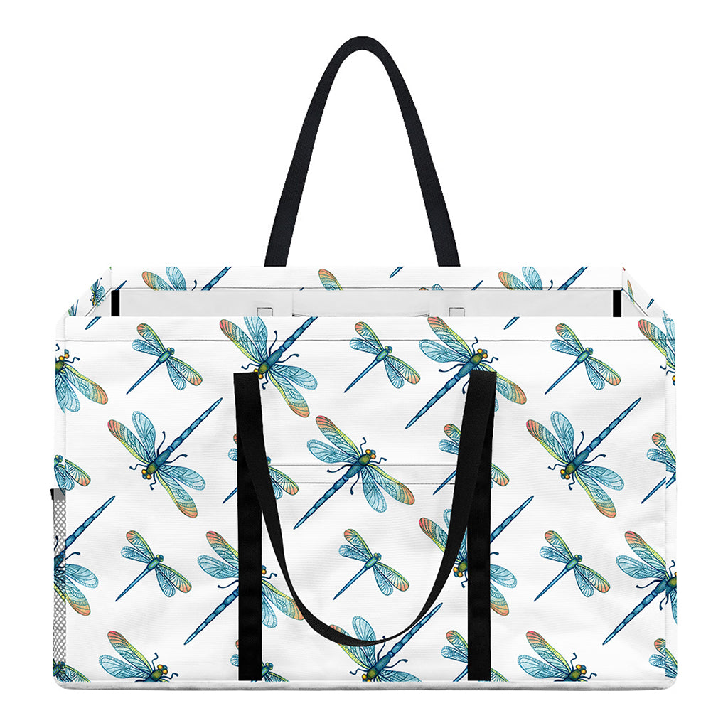 Watercolor Dragonfly Pattern Print Utility Tote Bag