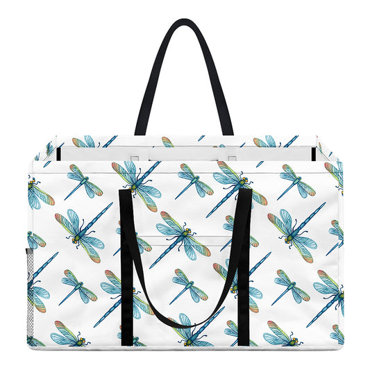 Watercolor Dragonfly Pattern Print Utility Tote Bag