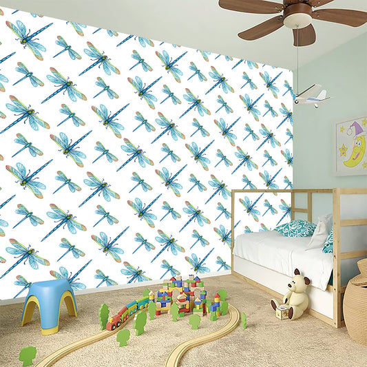 Watercolor Dragonfly Pattern Print Wall Sticker