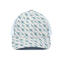 Watercolor Dragonfly Pattern Print White Mesh Trucker Hat