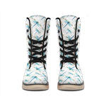 Watercolor Dragonfly Pattern Print Winter Boots