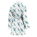 Watercolor Dragonfly Pattern Print Women's Bathrobe