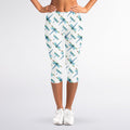 Watercolor Dragonfly Pattern Print Women's Capri Leggings
