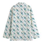 Watercolor Dragonfly Pattern Print Women's Cotton Blazer