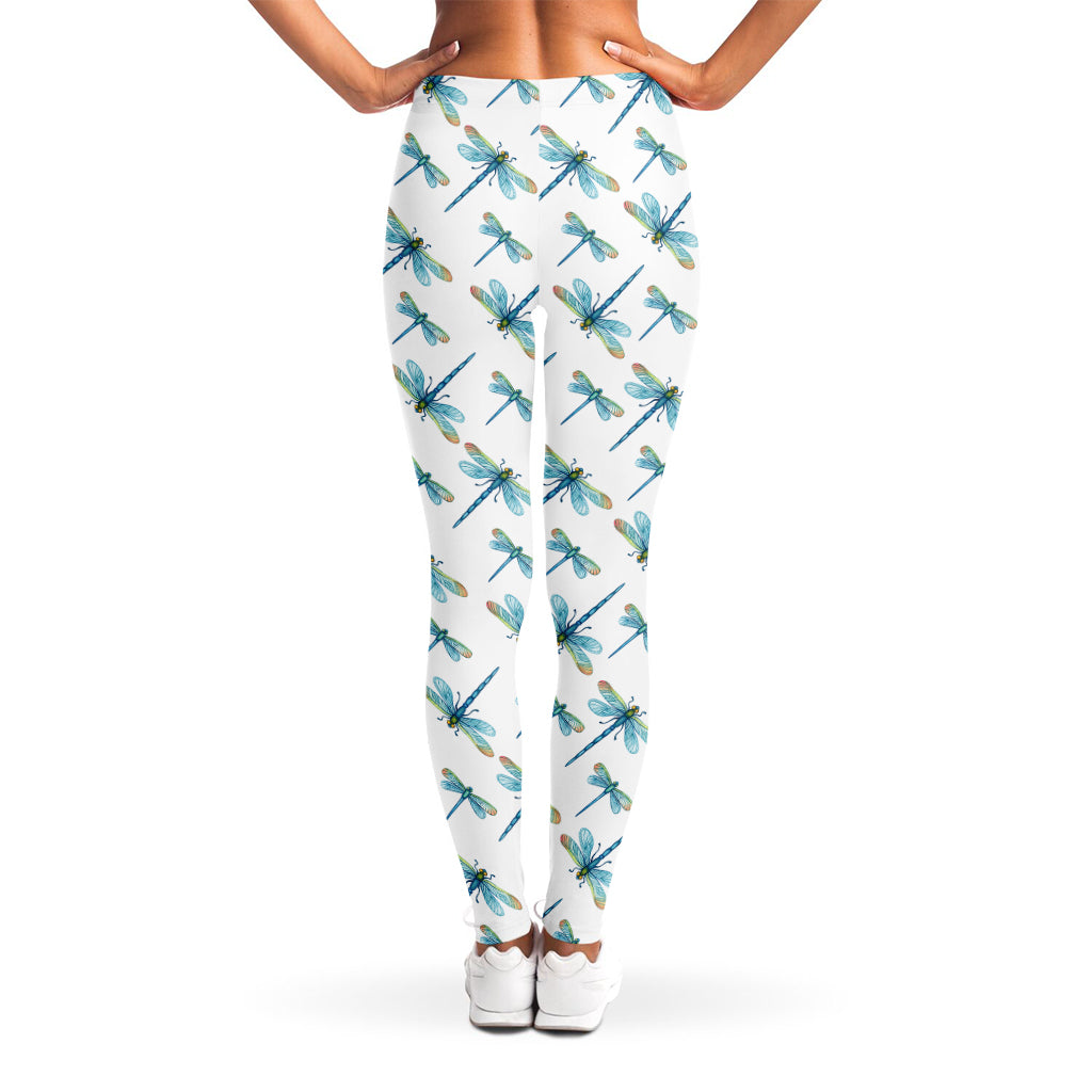 Watercolor Dragonfly Pattern Print Women's Leggings