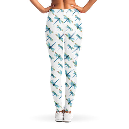 Watercolor Dragonfly Pattern Print Women's Leggings