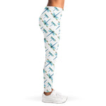 Watercolor Dragonfly Pattern Print Women's Leggings