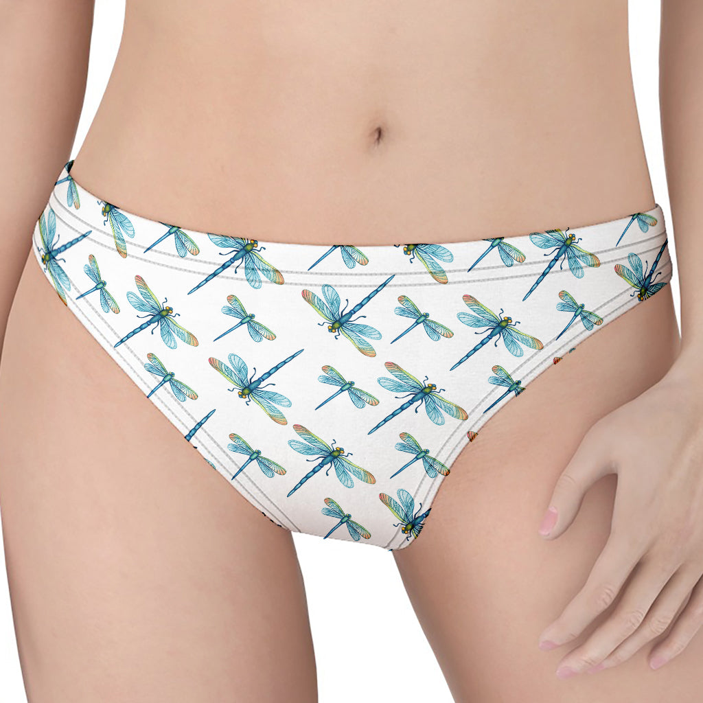 Watercolor Dragonfly Pattern Print Women's Thong