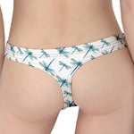 Watercolor Dragonfly Pattern Print Women's Thong