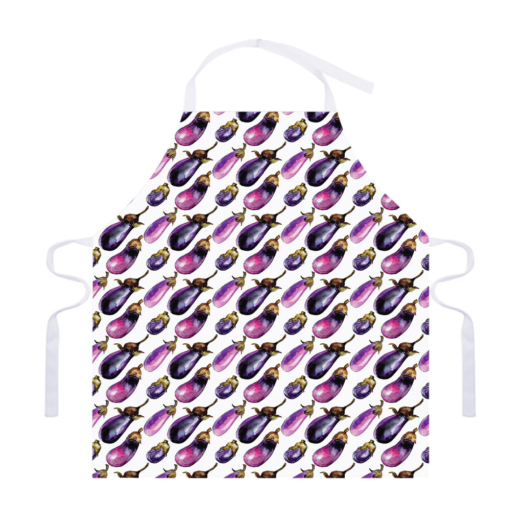 Watercolor Eggplant Pattern Print Adjustable Apron