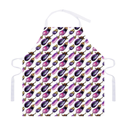 Watercolor Eggplant Pattern Print Adjustable Apron