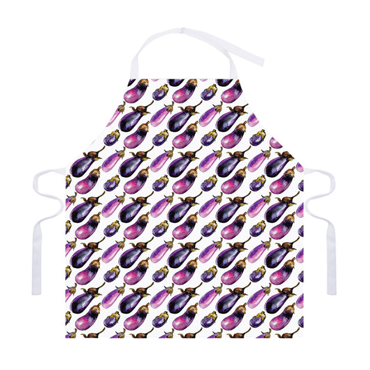 Watercolor Eggplant Pattern Print Adjustable Apron