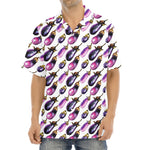 Watercolor Eggplant Pattern Print Aloha Shirt