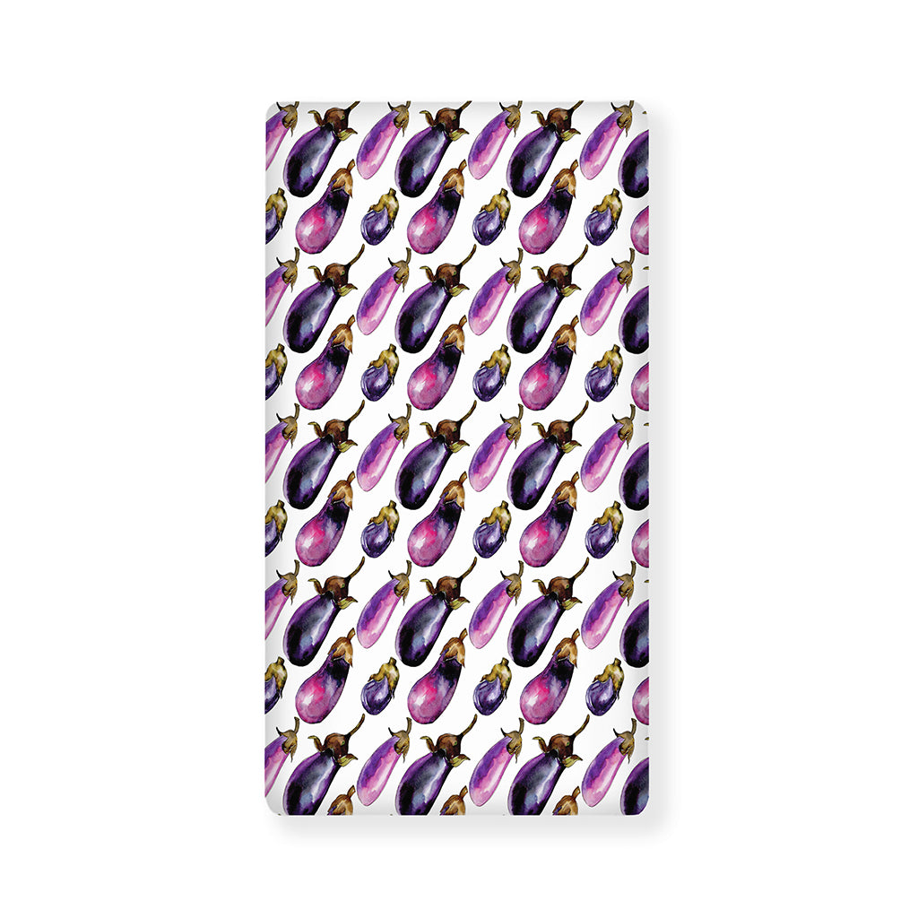 Watercolor Eggplant Pattern Print Baby Crib Sheet
