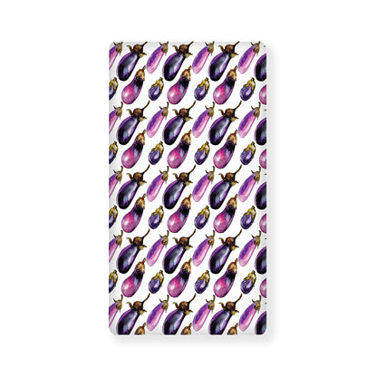 Watercolor Eggplant Pattern Print Baby Crib Sheet