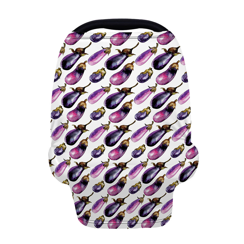 Watercolor Eggplant Pattern Print Baby Seat Cover