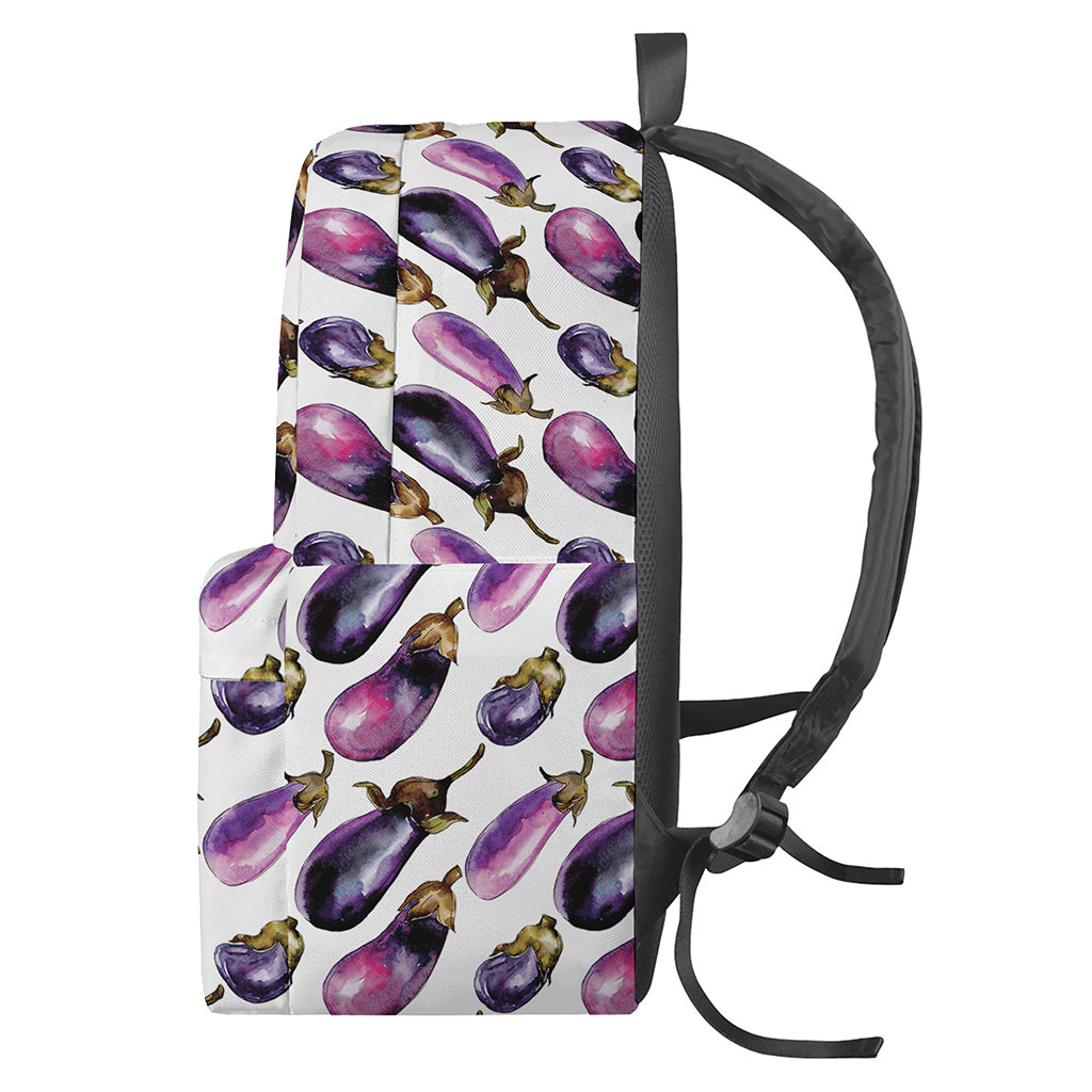 Watercolor Eggplant Pattern Print Backpack