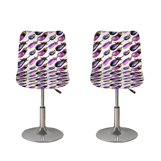Watercolor Eggplant Pattern Print Bar Stool Covers