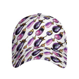 Watercolor Eggplant Pattern Print Baseball Cap