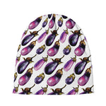 Watercolor Eggplant Pattern Print Beanie