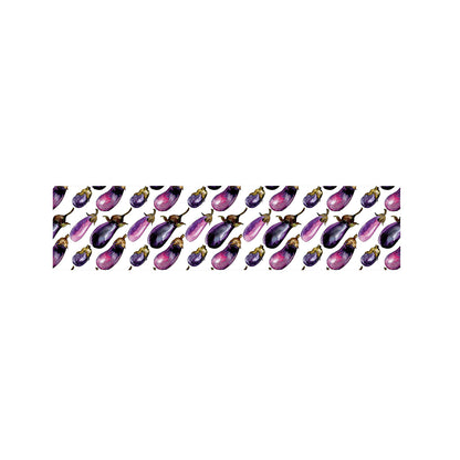 Watercolor Eggplant Pattern Print Bed Runner