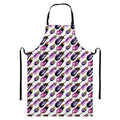 Watercolor Eggplant Pattern Print Bib Apron With Pocket