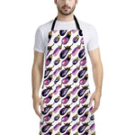 Watercolor Eggplant Pattern Print Bib Apron With Pocket