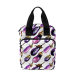 Watercolor Eggplant Pattern Print Bible Tote Bag