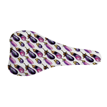 Watercolor Eggplant Pattern Print Bicycle Seat Cover