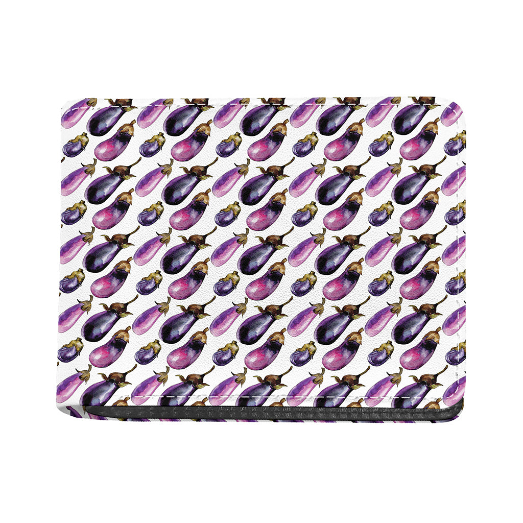Watercolor Eggplant Pattern Print Bifold Wallet