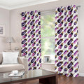 Watercolor Eggplant Pattern Print Dimout Grommet Curtains